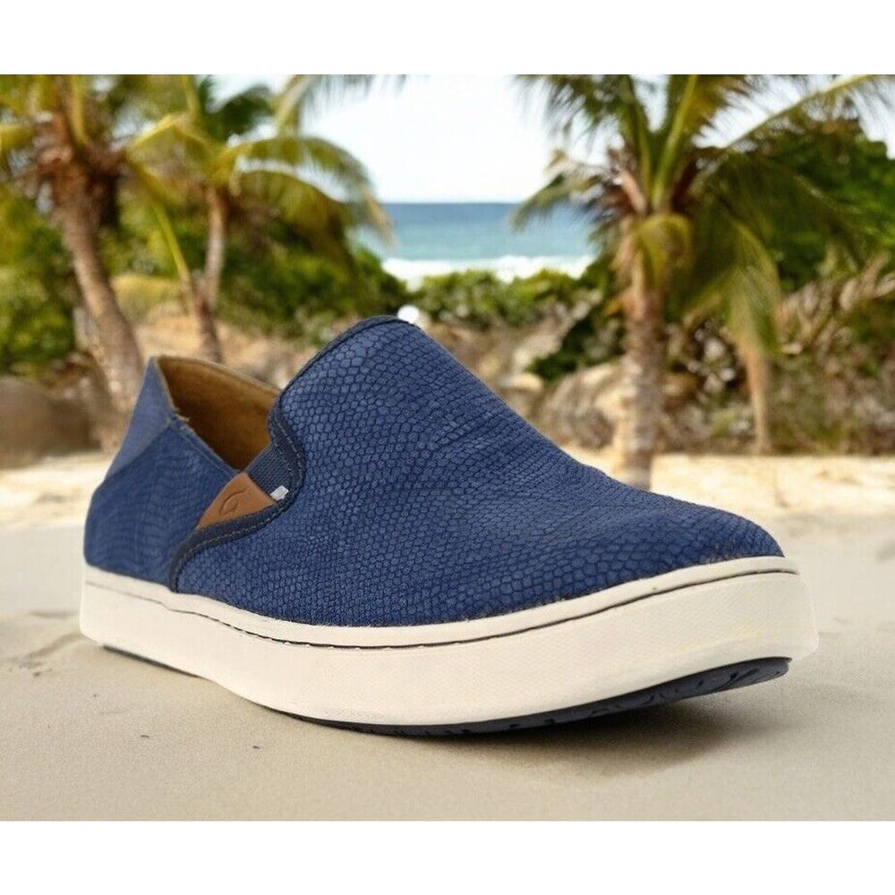 Olukai Pehuea Leather 20329 Slip On Summer Beach Shoes Womens 8.5 Fast Ship